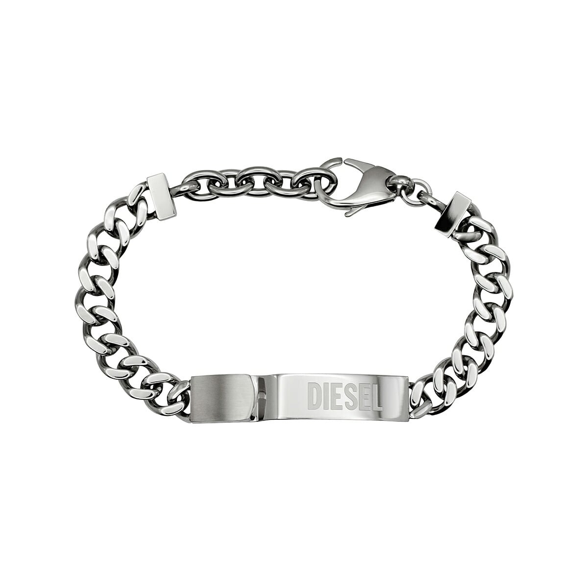 DIESEL ディーゼル DX0966040 メンズ ブレスレット アクセサリー シルバー ロゴプレート プレゼント【海外正規品】送料無料