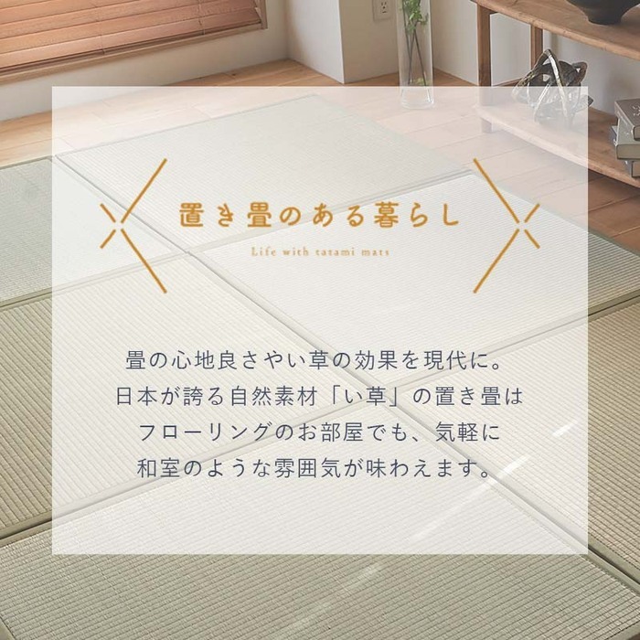 夏ラグ 夏用カーペット 畳 置き畳 置きたたみ い草 天然素材 天然い草 DIY フロア畳 ユニット畳 フローリング畳 カーペット マット 82x82cm 和室 軽量 空気清浄 保温性 調湿 縁あり リラックス効果