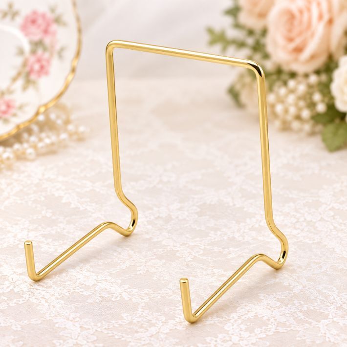 デイスプレイスタンド ゴールド ３コセット 皿立て イーゼル プレートスタンド フレームスタンド ステンレス 金属製 3P スタンド GOLD