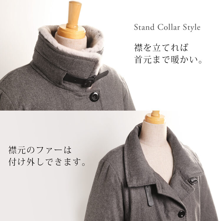 ダウンコート レディース ロング 110cm HALEINE ブランド ダウン90% ファー付き オリラグ レッキス ロング ダウン コート 暖かい アウター 30代 40代 50代 COLOMBO ギフト プレゼント 6F (08000207r)
