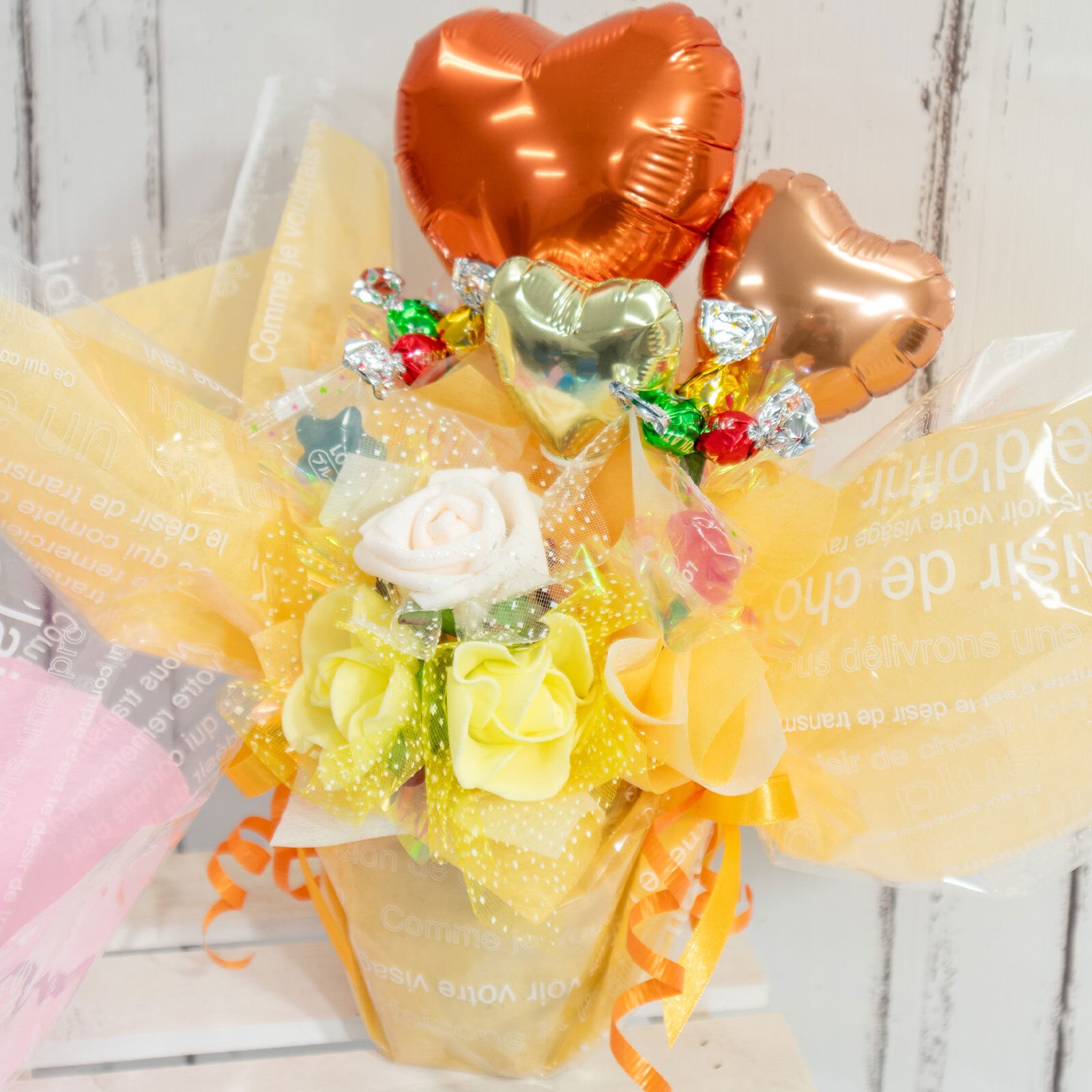 キャンディー バルーンフラワー アレンジ 送料無料 花 プレゼント 造花 ブーケ 卒業 卒園 ギフト オレンジ ピンク 水色 誕生日 女性 友達 退職祝い 上司 還暦祝い 結婚記念日 母の日 両親 子供会 発表会 推し活 カスタム 選べる 風船 開店祝い