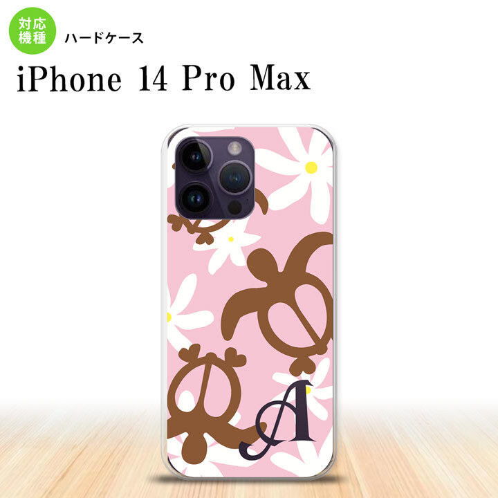 iPhone14 ProMax iPhone14 Pro Max スマホケース 背面ケース ハードケース ホヌ ティアレ ピンク +アルファベット 2022年 9月発売 nk-i14pm-1080i