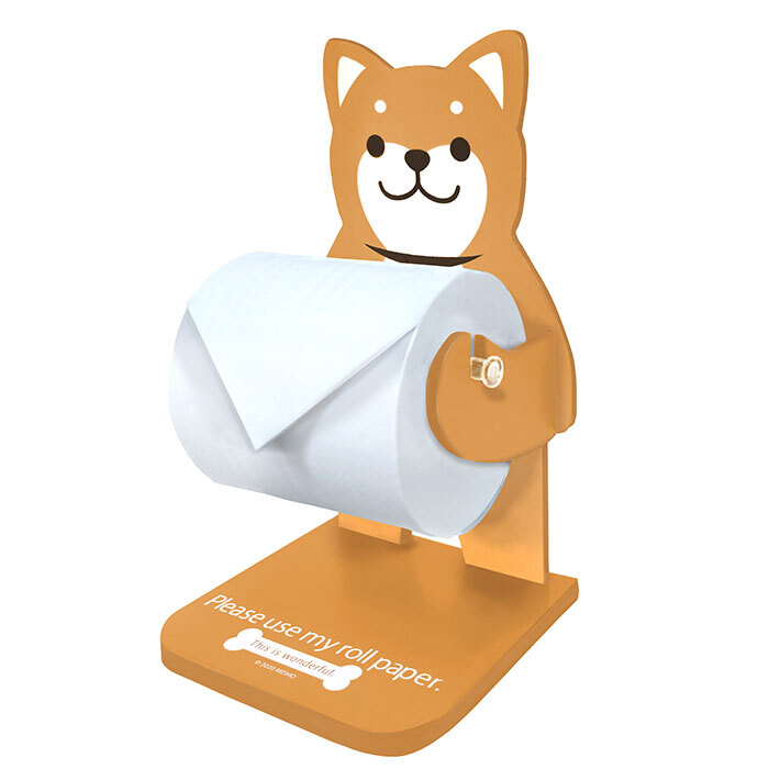 ロールペーパーホルダー 通販 ロールペーパーキーパー ペーパーホルダー かわいい おしゃれ キャラクター 動物 アニマル 豆しば ねこ クロ 犬 いぬ イヌ 猫 ネコ 豆柴 マメシバ 明邦 MEIHO ME35 ME55 キッチン整理用品