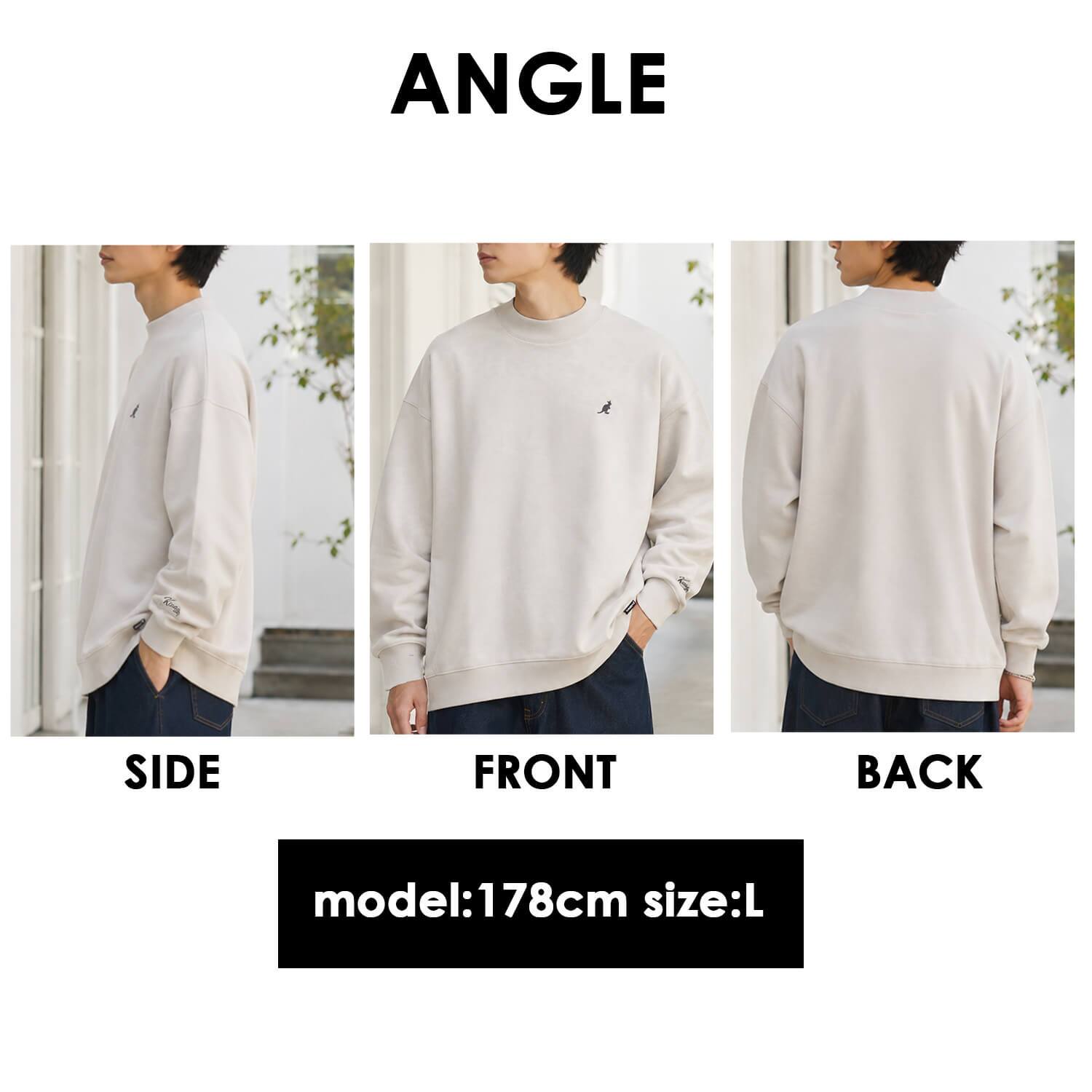 KANGOL カンゴール スウェット トレーナー メンズ レディース kpmc-10374 裏起毛 モックネック プルオーバー ハイネック 袖刺繍 ロゴ カンガルー ビッグシルエット ストリート ヒップホップ ダンス カジュアル M L XL 2026FW Karlas 別注