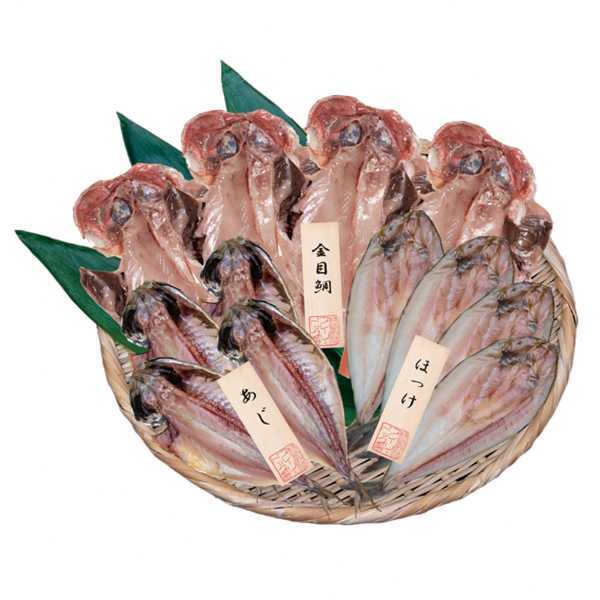 干物セット 12尾 五島灘の塩 国産 あじ ほっけ 金目鯛 詰め合わせ ギフト 魚 贈り物 海鮮 お取り寄せ グルメ 冷凍 食品 焼き魚 おかず 干物セット 魚介類 おつまみ お歳暮 お中元