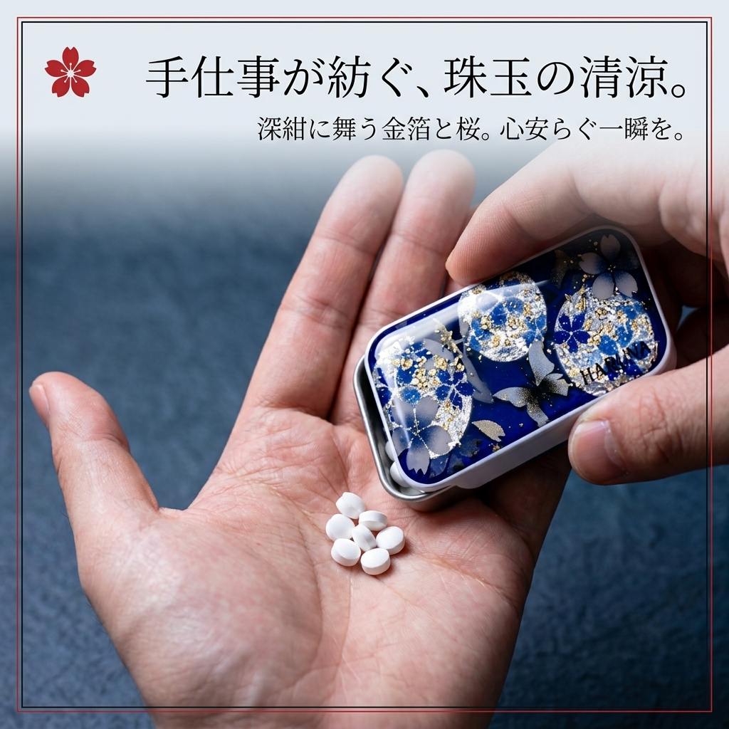 職人の手作り！和柄FRISKケース『野』フリスク タブレット ミント 名入れ 職人 手作り ハンドメイド 送料無料 伝統工芸 桜 和モダン 和柄 和風 和雑貨 ギフト プレゼント 贈り物