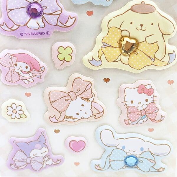 サンリオキャラクターズ ジュエルマシュマロシール お気に入りリボン 文具 Sanrio