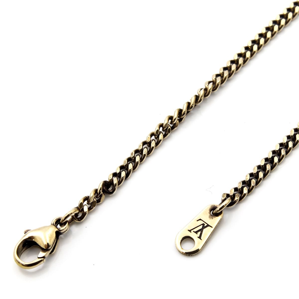 ルイヴィトン ネックレス メンズ ペンダント モノグラム ロウ M03779 ゴールド 55cm ロングネックレス LVロゴ チェーン メタル LOUIS VUITTON ルイ・ヴィトン ヴィンテージ加工 イタリア製 ブランドアクセサリー 新品 正規品 誕生日プレゼント ギフト 男性