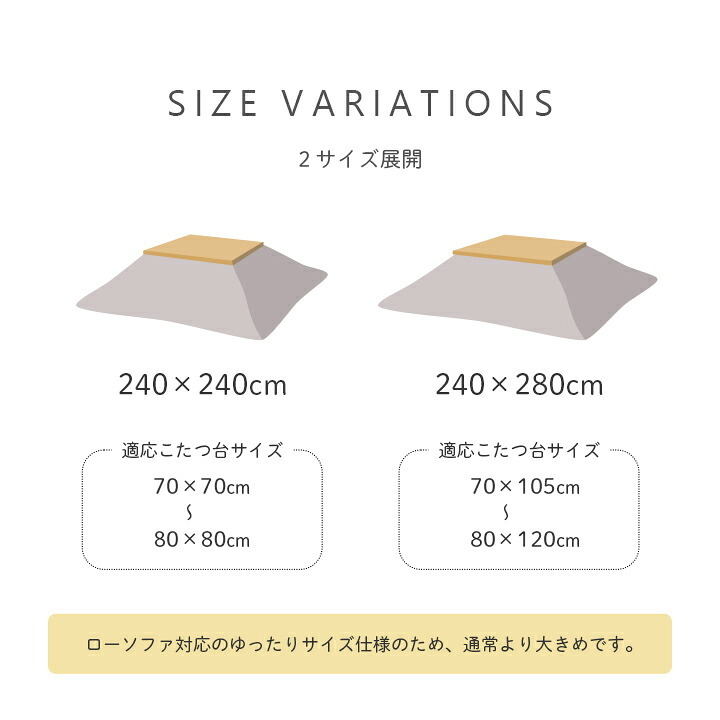 こたつ布団単品ローソファー用大きめギャベ柄撥水長方形約240×280cm 新生活