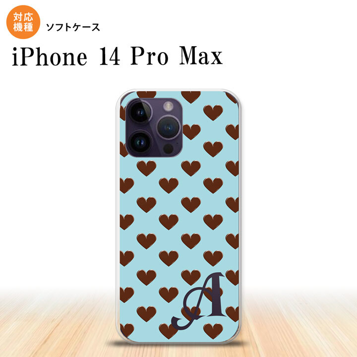 iPhone14 ProMax iPhone14 Pro Max スマホケース 背面ケースソフトケース ハート B 青 +アルファベット 2022年 9月発売 nk-i14pm-tp172i