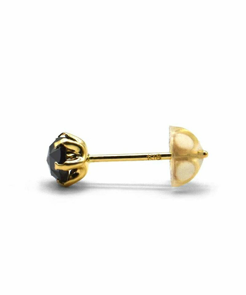 ライオンハート ピアス メンズ ブラックダイヤモンド ピアス 0.25ct M 