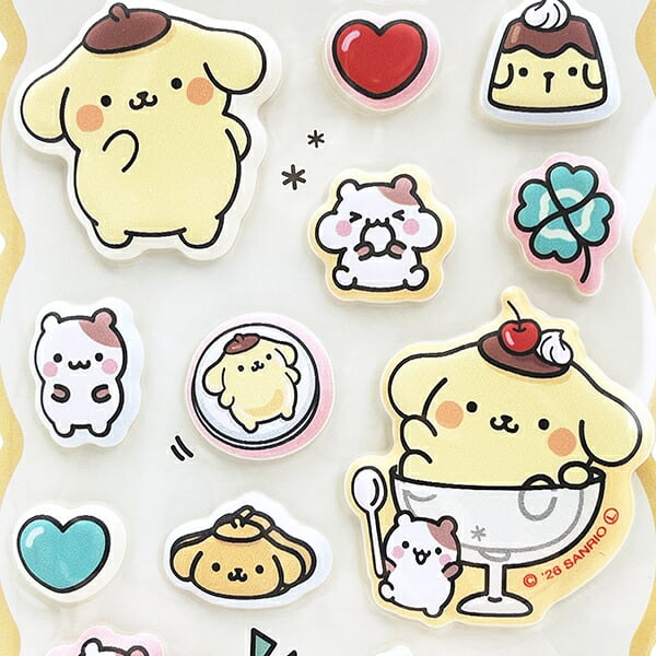 サンリオ ポムポムプリン マシュマロシール (大好き) 文具 Sanrio