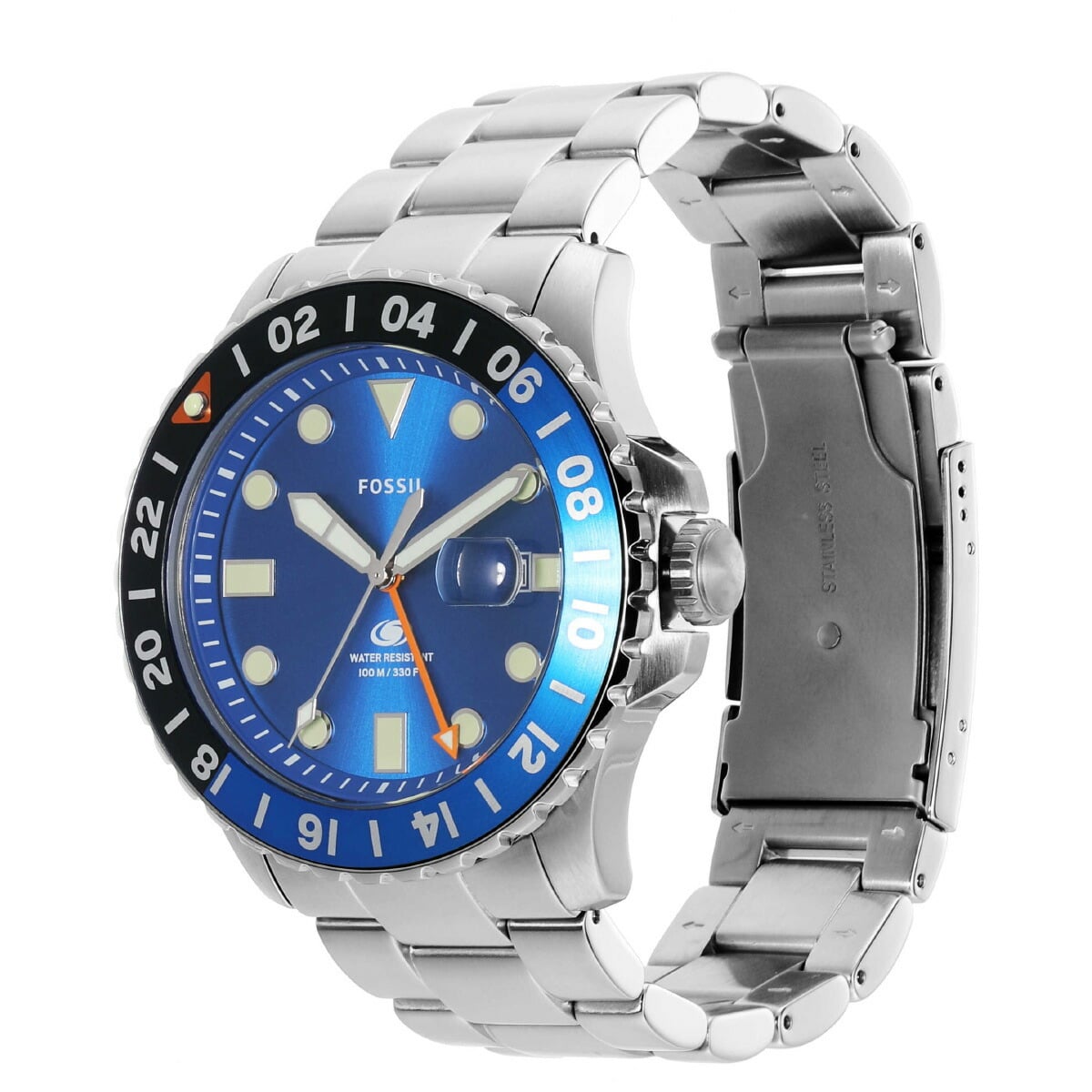 フォッシル FOSSIL 腕時計 メンズ FOSSIL BLUE GMT ステンレススチール 