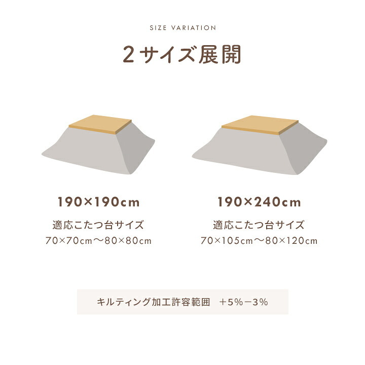 こたつ布団 上掛けカバー リバーシブル 正方形 無地 コンパクト 洗える 約190×190cm リバーシブルで使える 洗えるこたつ布団カバー ポリエステル 綿 フランネル こたつ掛布団 こたつふとん コタツ掛け布団 コタツ掛布団 こたつ用品 冬用 冬物