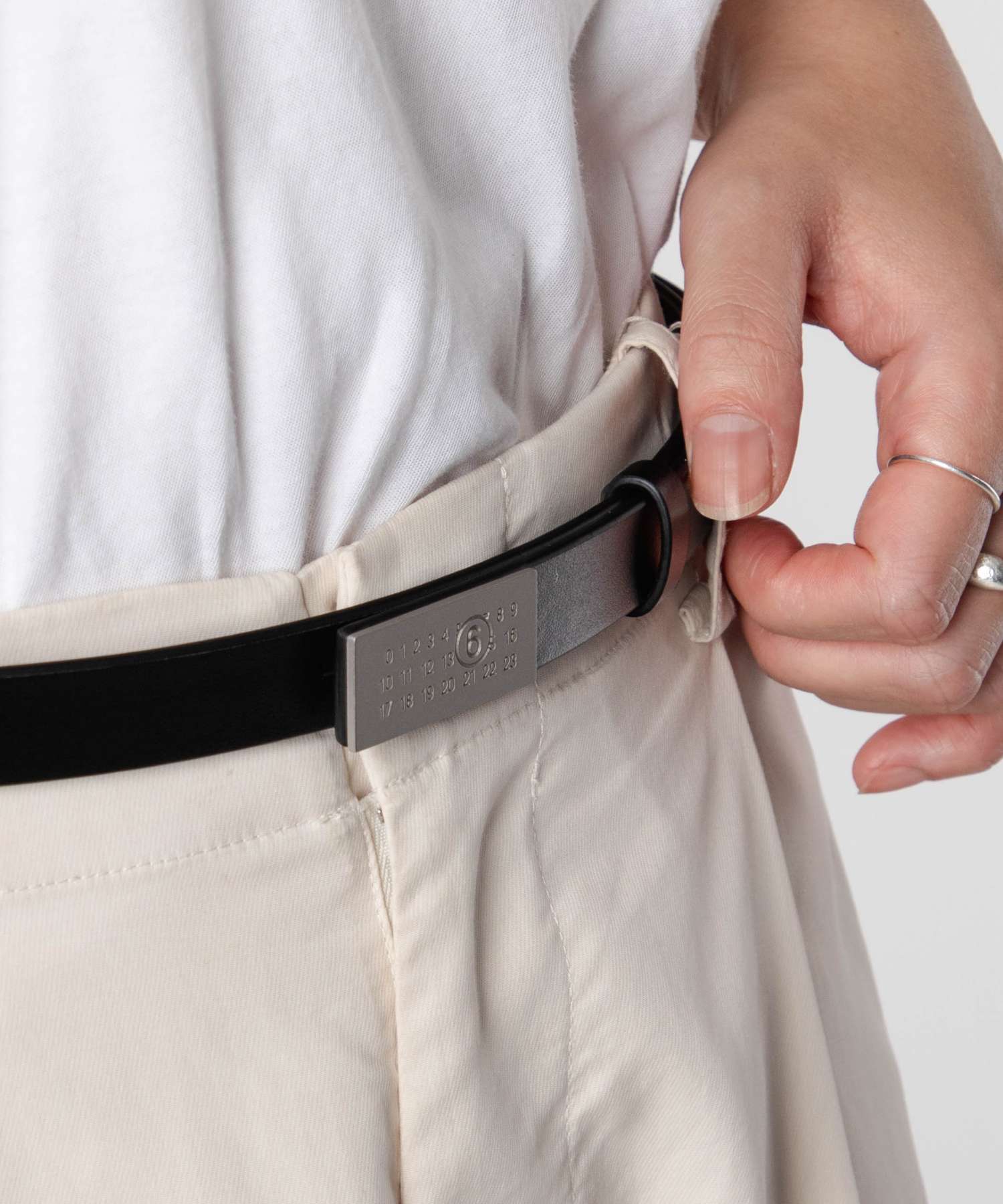 エムエム6 MM6 NUMERIC BELT MINI ミニ ニューメリック カーフスキン ベルト SA5TP0011 P9441 レディース ファッション小物 ブラック