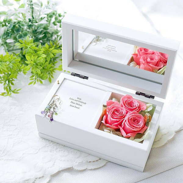 名入れ プリザーブドフラワー オルゴール レッド ピンク 星に願いを ラッピング ギフトバッグ プレゼント 結婚祝い プロポーズ 収納 出産祝い 内祝い 誕生日 母の日 彼女 誕生日 敬老の日 開店祝い