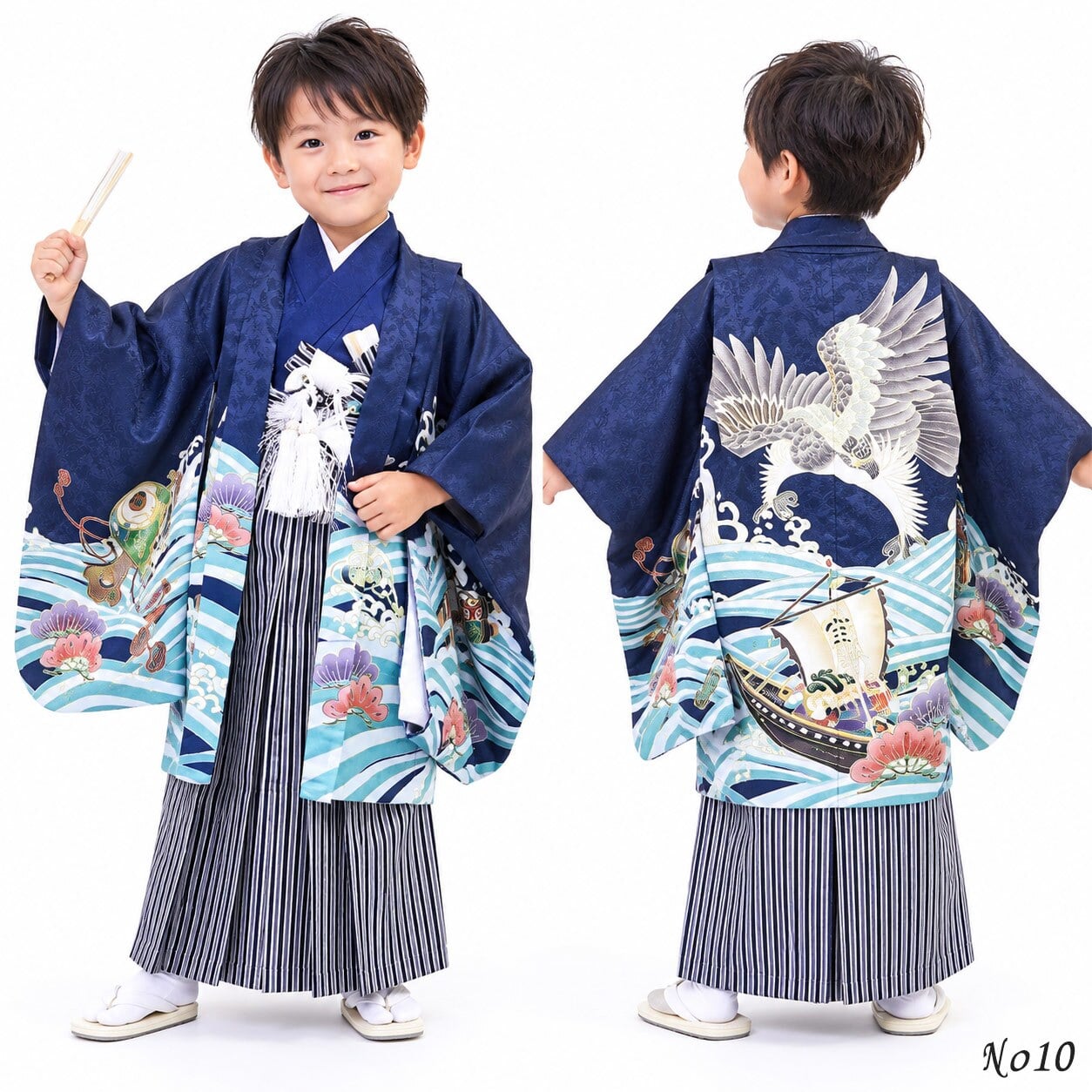 七五三 着物 男の子 5歳 袴 PO-120 購入 販売 鷹兜松 鷹 兜 男児 753 羽織袴 羽織 袴セット 男の子袴 セット 和装 レトロ 龍 子供 五歳 5才 お正月 ボーイズ