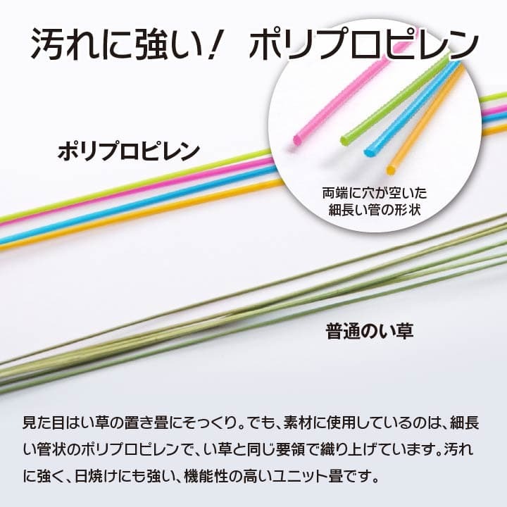 日本製 水拭きできる ポリプロピレン 置き畳 ユニット畳 軽量 軽い シンプル 67×67×1.7cm (4枚1セット)