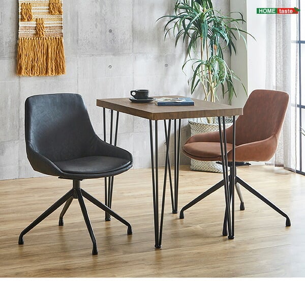 ダイニング家具 レザー調ダイニングチェア 1脚単品 Eide 2色対応 ダイニングチェア チェア チェアー 椅子 イス いす 1人掛け 一人掛け ダイニング リビング デスク 食卓 レザー 合皮 1脚 回転式 シンプル モダン レトロ おしゃれ