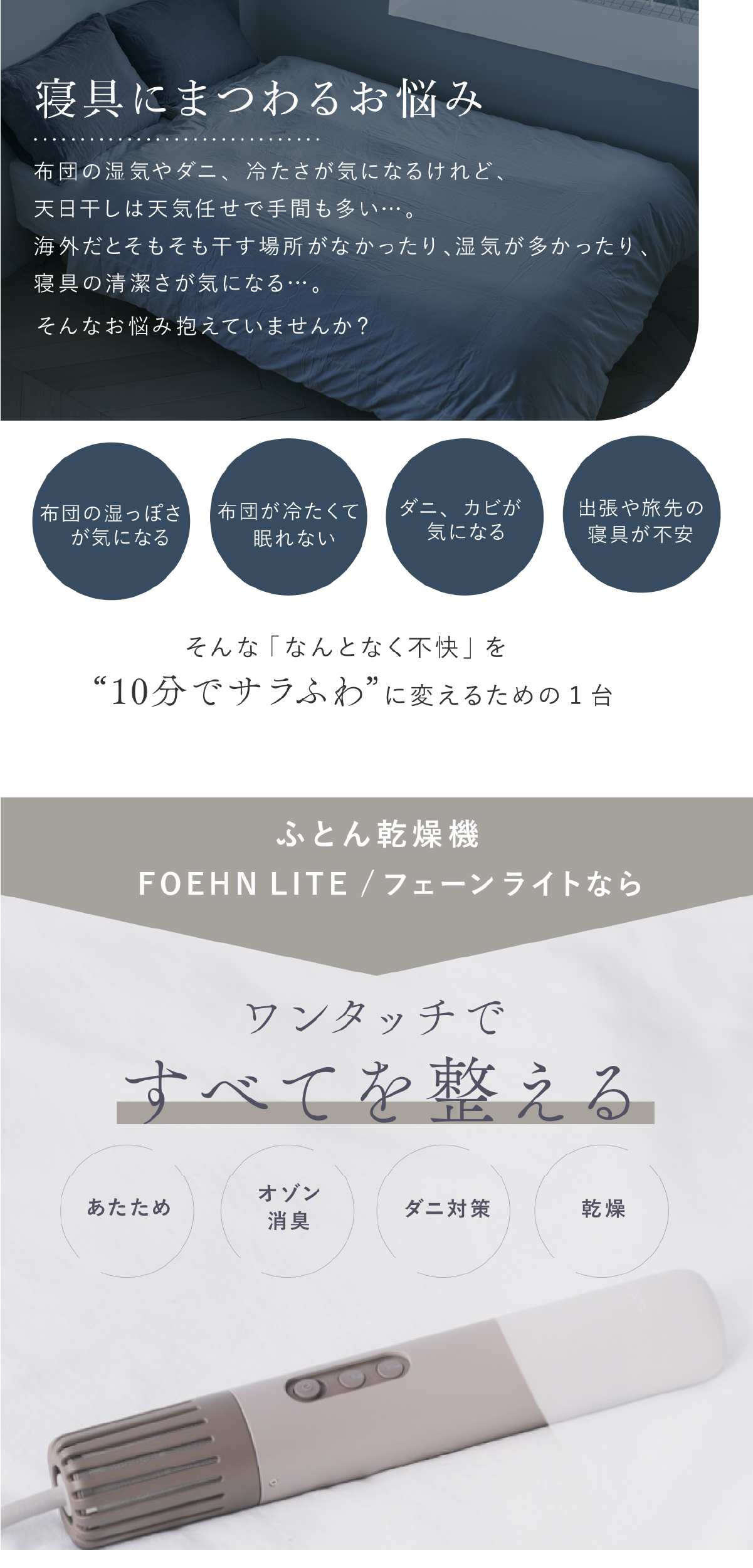 布団乾燥機 cado FOEHN LITE カドー フェーンライト FEN-L01 小型 コンパクト スリム 軽量 ふとん乾燥機 布団ドライヤー ワンタッチ 布団あたため 乾燥 消臭 ダニ対策 トコジラミ対策 湿気 梅雨 静音 ふかふか 海外対応 旅行 出張 持ち運び 一人暮らし 新生活 家電 おしゃれ 誕生日 結婚祝い 引っ越し祝い プレゼント 実用的 ギフト