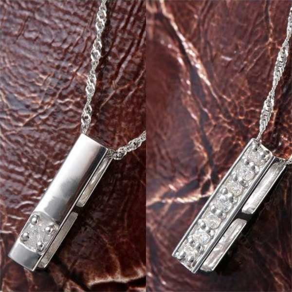 ダイヤモンド ネックレス 0.1ct 純プラチナ Pt999 リバーシブル ペンダント ダイヤ 8石 プラチナネックレス レディース ジュエリー アクセサリー ギフト プレゼント ラッピング 誕生日 記念日 妻 彼女 2WAY