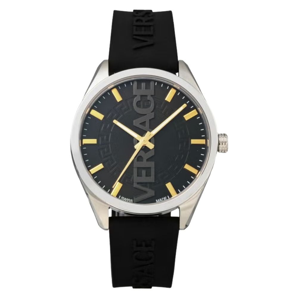 ヴェルサーチェ 腕時計 メンズ ブラック シルバー ゴールド 42mm VERSACE V-VERTICAL シリコンベルト スイス製 メンズ腕時計 軽量 ブランド おしゃれ プレゼント ギフト 卒業 入学 お祝い