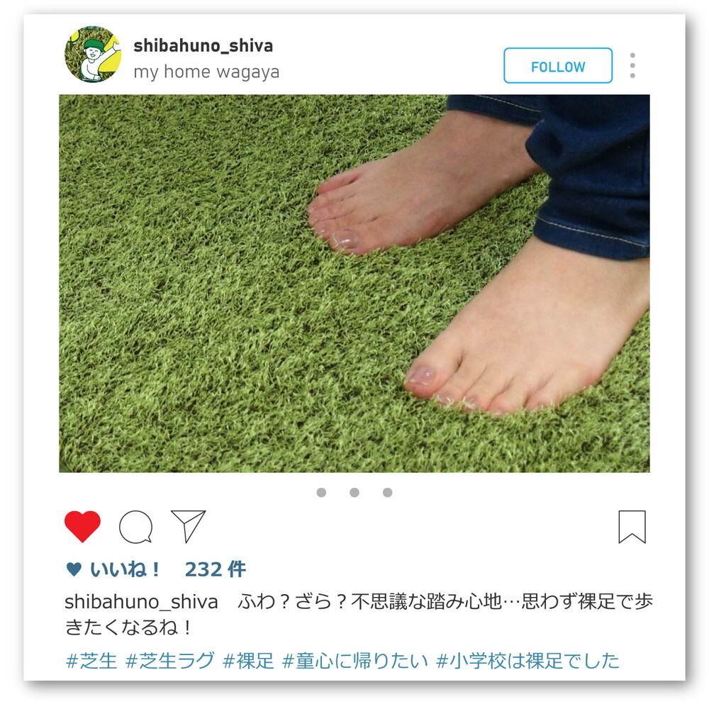 ラグ カーペット 芝生風 シーヴァ 約185×240cm ふっくら ウレタン入り 滑り止め付き