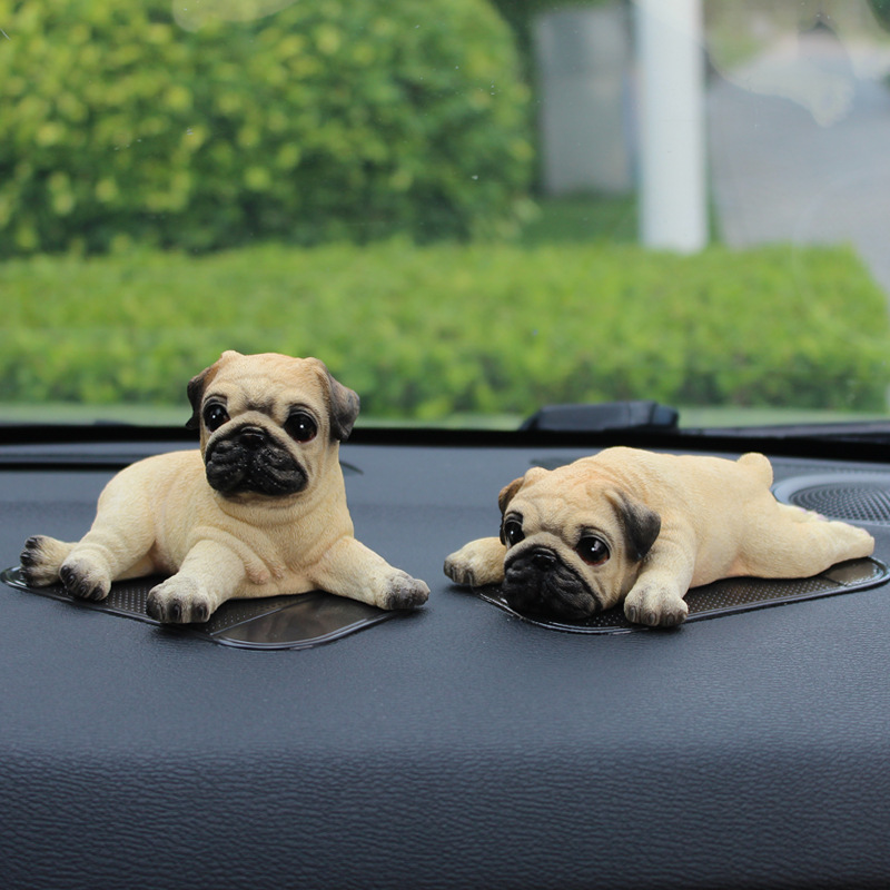 パグ 置物 リアル いぬ 犬 かわいい ミニチュア オブジェ インテリア 雑貨 車内アクセサリー 卓上 飾り リビング 玄関 デスク 誕生日 プレゼント ギフト
