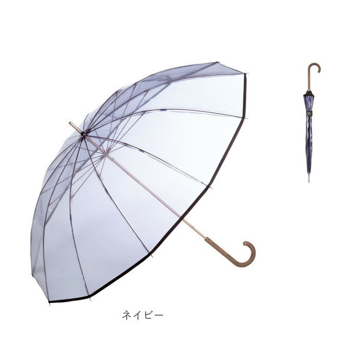 WPC ワールドパーティ 長傘 ビニール傘 通販 長雨傘 透明 グラスファイバー 太め グリップ 手開き 錆びにくい UNISEX PLASTIC 12K 12本骨 多骨 耐風 風に強い 大きめ 大きい 巻きやすい レディース メンズ 男女兼用 ユニセックス