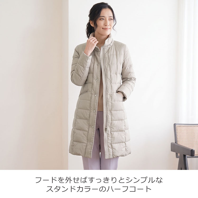 ストレッチ ダウンコート レディース ストレッチ生地 Filomo 大きいサイズ フード付き ナイロン ダウン コート ゆったり 冬 ブランド 30代 40代 50代 ミセス 母親 女性 ギフト プレゼント 5F (08000127r)