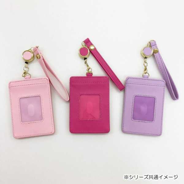 マイメロディ リール付きパスケース 定期入れ カードケース サンリオキャラクターズ エナメル モノグラム 型押し ビジュー付き 派手カワ 大人可愛い 通勤 通学 おしゃれ レディース サンリオ正規ライセンス品