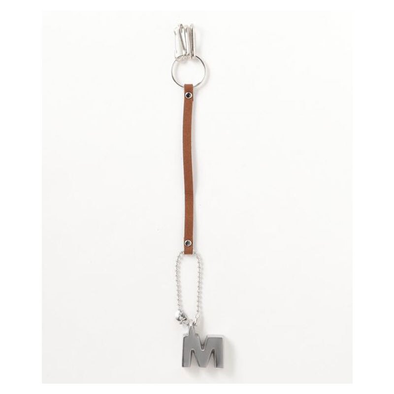 イニシャル バッグ チャーム キーチェーン レザー バッグチャーム キーチャーム チャーム バッグ キーリング キーホルダー バッグ用アクセサリー ストラップ おしゃれ オシャレ シルバー A M Y メイクアップ MAKEUP