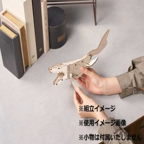 ペンスタンド モササウルス 恐竜 ペン立て 収納 雑貨 おしゃれ デスク周り 文房具整理 木製 フィギュア 組立式 海棲爬虫類 ギフト プレゼント インテリア オブジェ セトクラフト