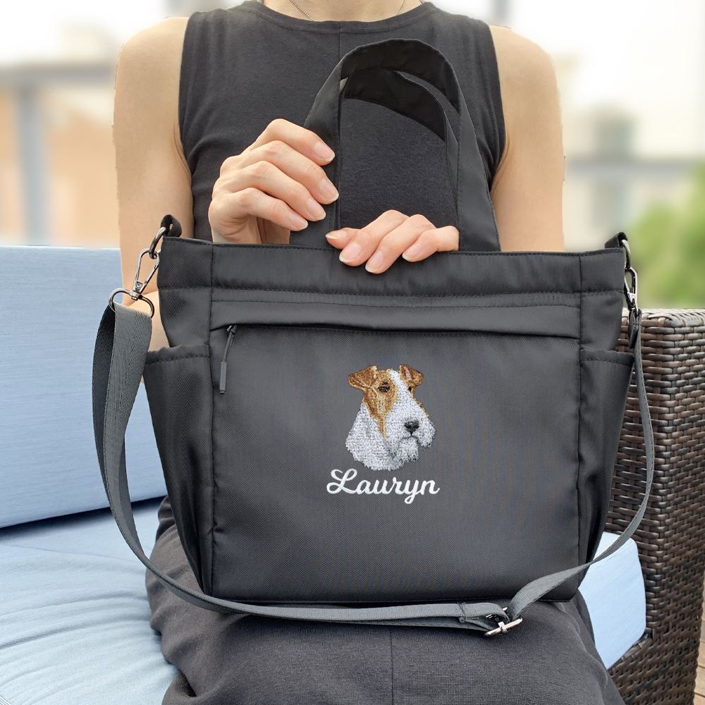 COACH ブラック 小型ショルダーバッグ 犬の刺繍