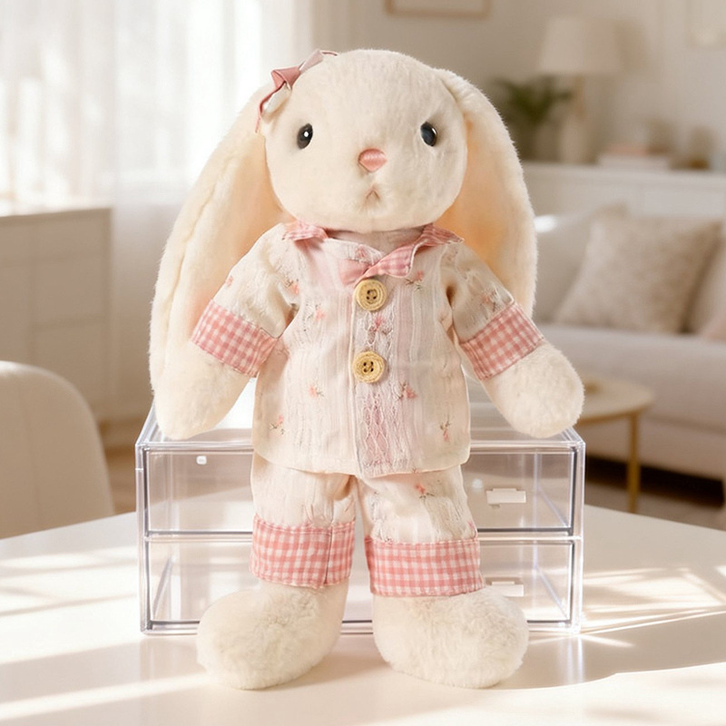 うさぎ ぬいぐるみ ロングイヤー 着せ替え風 ドレス パジャマ ふわふわ アニマル 人形 かわいい インテリア おもちゃ 子供 女の子 誕生日 プレゼント ギフト