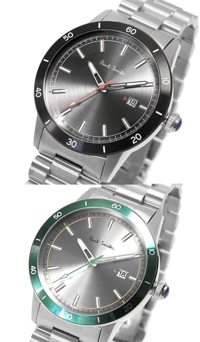 ポールスミス Paul Smith 腕時計 メンズ 43mm ステンレス クラシック ブランド 人気 ウォッチ ギフト プレゼント グリーン グレー ブラック シルバー