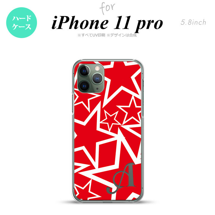 iPhone11Pro iPhone11 Pro スマホケース ハードケース 星 赤 白 +アルファベット メンズ レディース nk-i11p-1120i