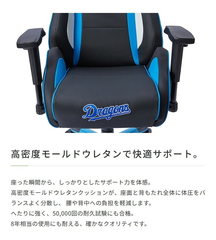 オフィスチェア AKRacing(エーケーレーシング) Pro-X V2 Dragons(中日ドラゴンズモデル) 日本プロ野球 ゲーミング 4Dアジャスタブルアームレスト ヘッドレスト ランバーサポート オフィス Pro-XV2Dragons ウレタン 新生活