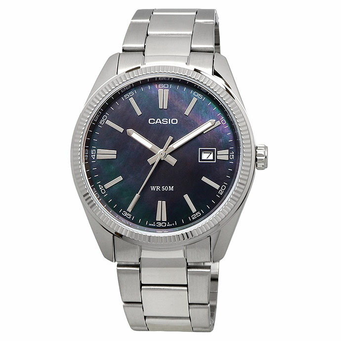 CASIO 腕時計 カシオ 時計 ウォッチ チープカシオ チプカシ アナログ クオーツ メタルバンド シルバー ブラック マザーオブパールダイアル 海外モデル MTP-1302DS-1AV [並行輸入品]