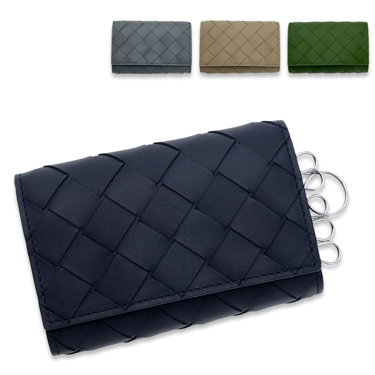 選べる4色 ボッテガヴェネタ BOTTEGA VENETA キーケース 6連 イントレチャート メンズ レディース 本革 レザー トープ ベージュ スレート グレー アボカド グリーン ネイビー 630336 V3US1 鍵入れ