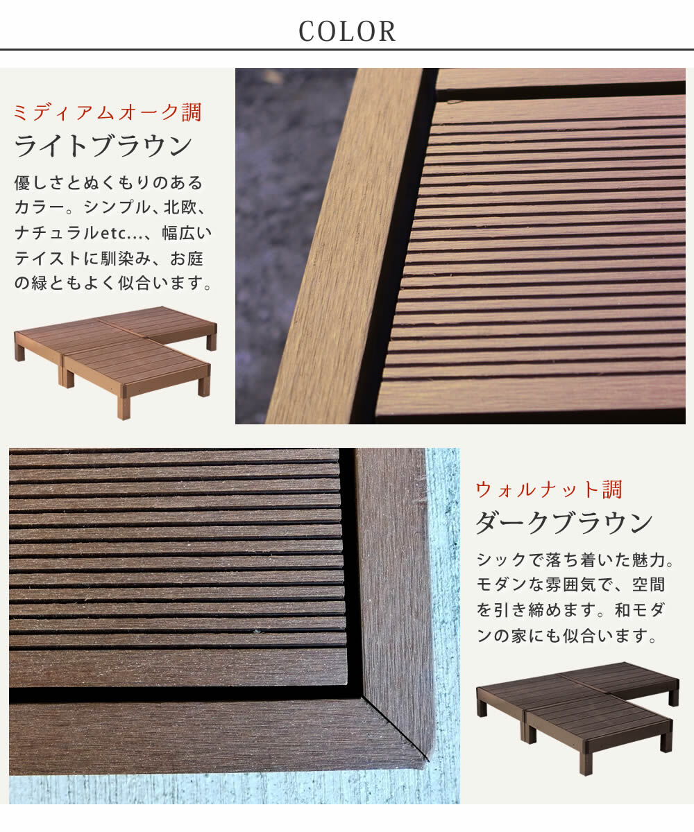人工木ウッドデッキ ecofeel エコフィール 3台 PWDE-3P
