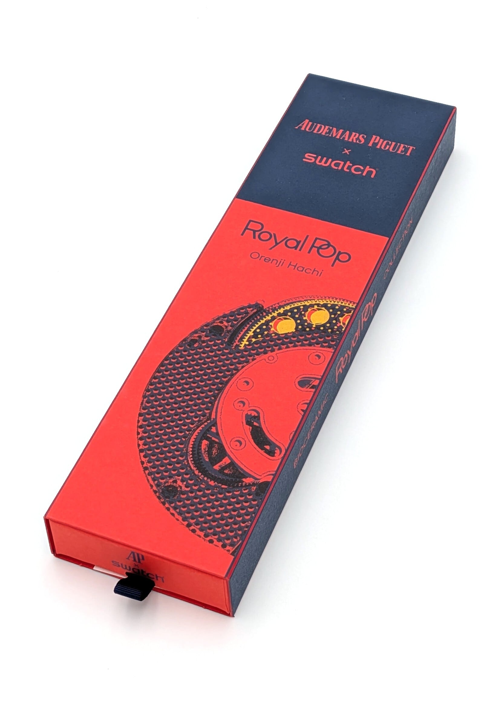 SWATCH × AUDEMARS PIGUET Royal Pop ORENJI HACHI SSX03L103N ポケットウォッチ 手巻き 機械式 BIOCERAMIC 時計 ギフト オーデマピゲ スウォッチ 腕時計