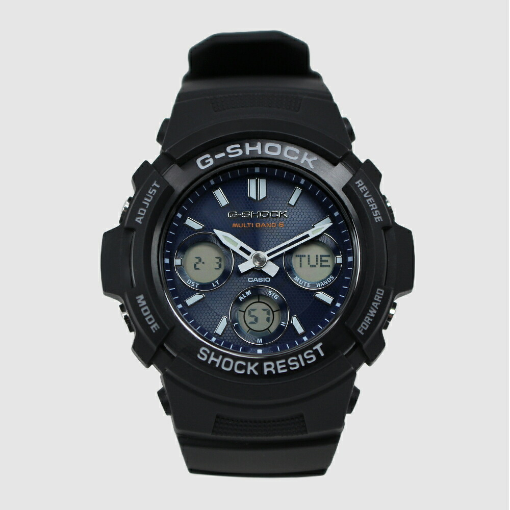 【レビューで延長保証 11年】カシオ CASIO G-SHOCK G-ショック 電波ソーラー AWG-M100SB-2A ANALOG-DIGITAL M100 SERIES ネイビー ブラック メンズ デジタル 腕時計 ギフト プレゼント【海外正規品】送料無料
