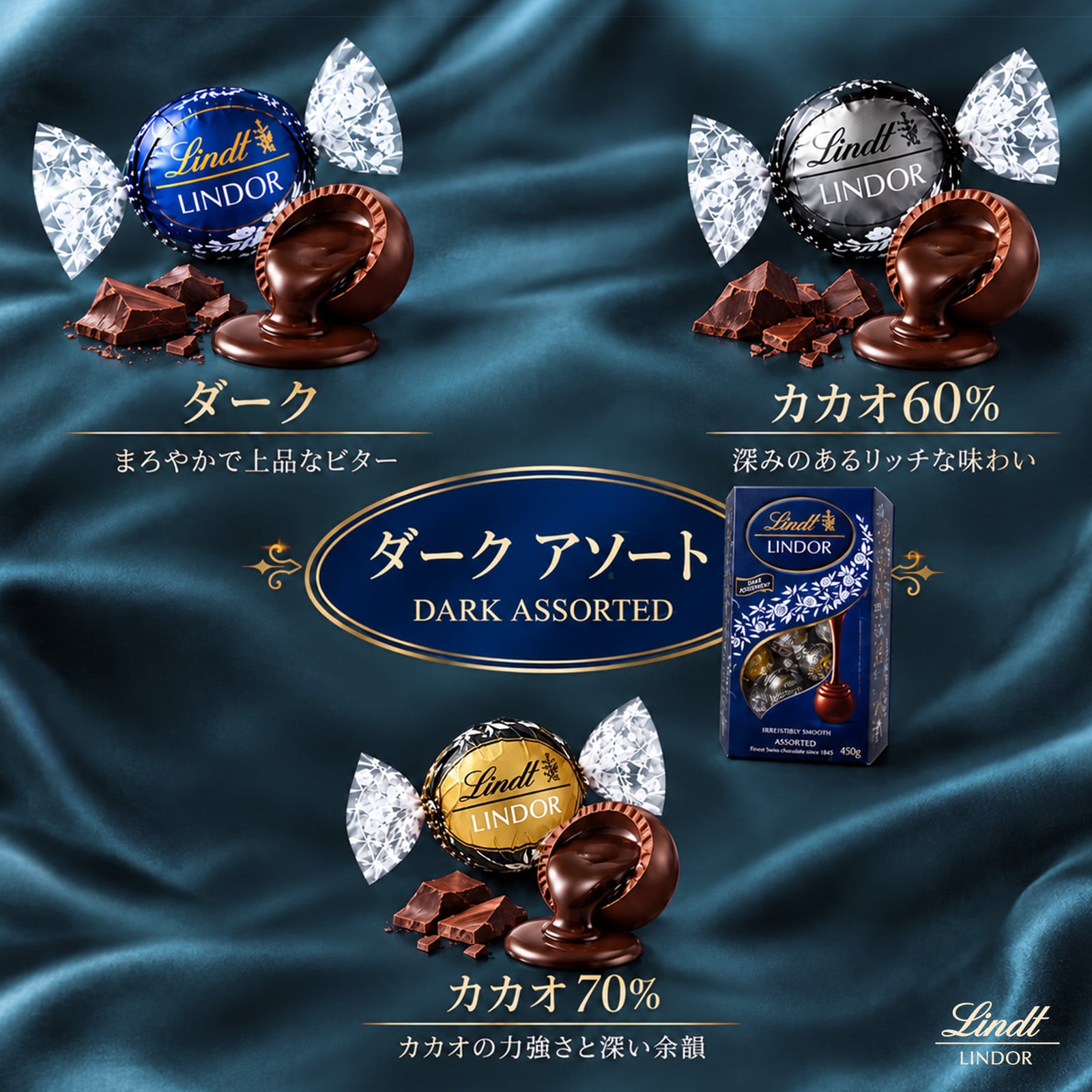 【ラッピング無料】 リンツ Lindt リンドール アソートボックス 450g 選べる3種類 ダーク ピンク ゴールド チョコレート 詰め合わせ 個包装 お菓子 誕生日 バレンタイン ギフト プレゼント