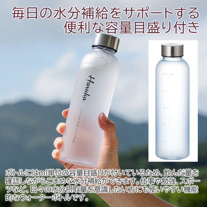 名入れ ボトル 水筒 ウォーターボトル 名入れギフト 名入れプレゼント 誕生日 退職祝い 名入れ ウォーターボトル フロスト 570ml 目盛り付き UV 送料無料