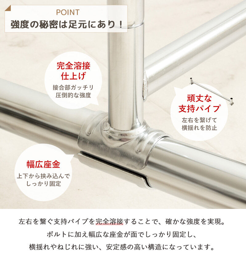 収納家具 ラック 伸縮 ハンガー スリム キャスター パイプハンガー 2段 頑丈 コートハンガー 大容量 業務用 耐荷重100kg シングル キャスター付 おしゃれ パイプハンガー頑丈 縦横伸縮 上下伸縮 シンプル 衣類収納 スチール 子供