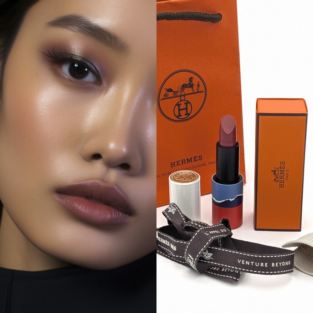 HERMES エルメス 2026年秋冬限定 リップコレクション 21 ローズ・エピセ 38 ルージュ・エレル 83 ルージュ・スカンディナーヴ 口紅 リップバーム マット サテン ツヤ ポーチ オレンジボックス ショッパー付き ギフト