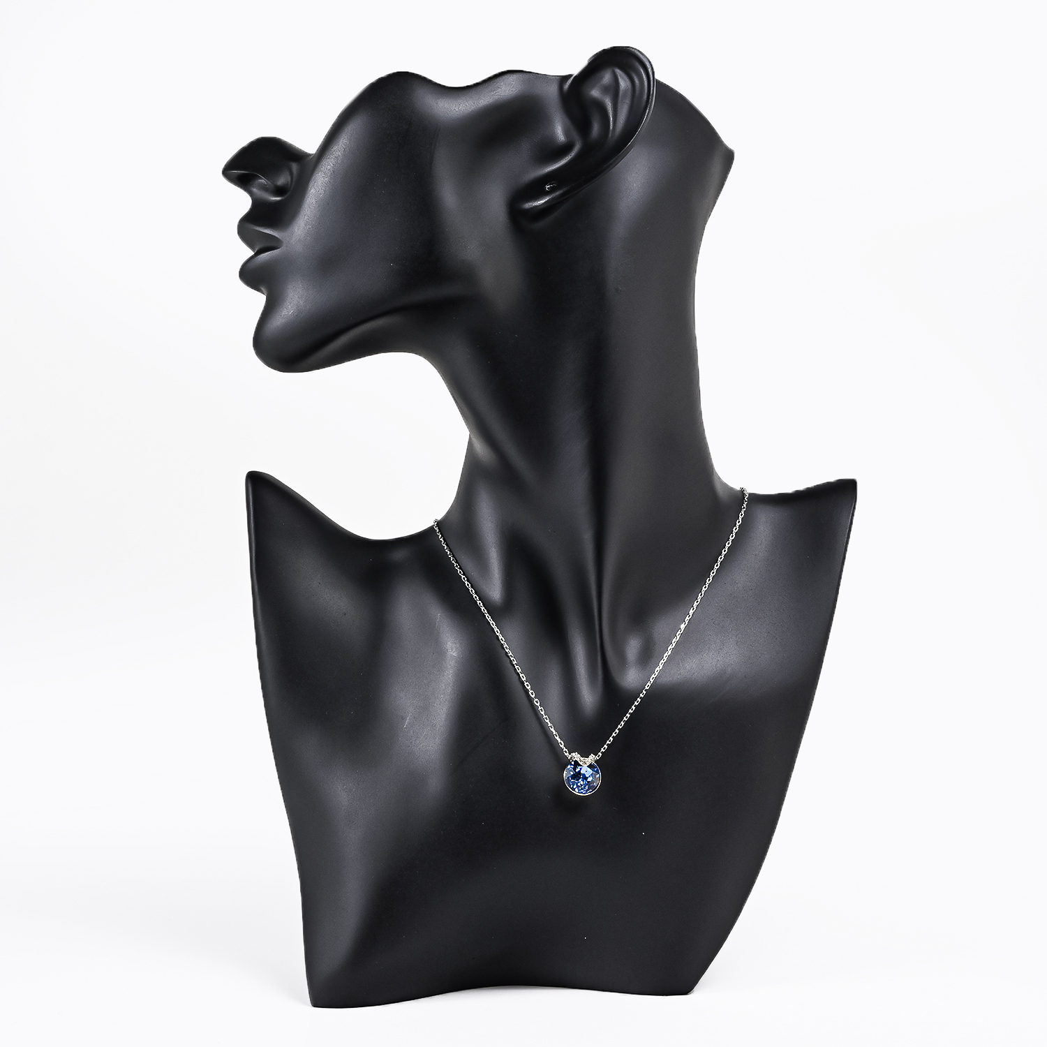 スワロフスキー SWAROVSKI ネックレス - クリア×ネイビー×ピンク 