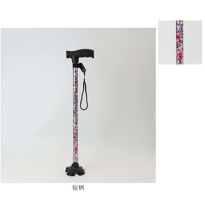 杖 レディース オシャレ 通販 レディース杖 メンズ杖 花柄ステッキ かわいい杖 軽量アルミ製 長さ調節可能 コンパクト持ち運び 敬老の日ギフト 母の日プレゼント 父の日プレゼント シニア向け ミセス向け 男女兼用 四点 持ち運び