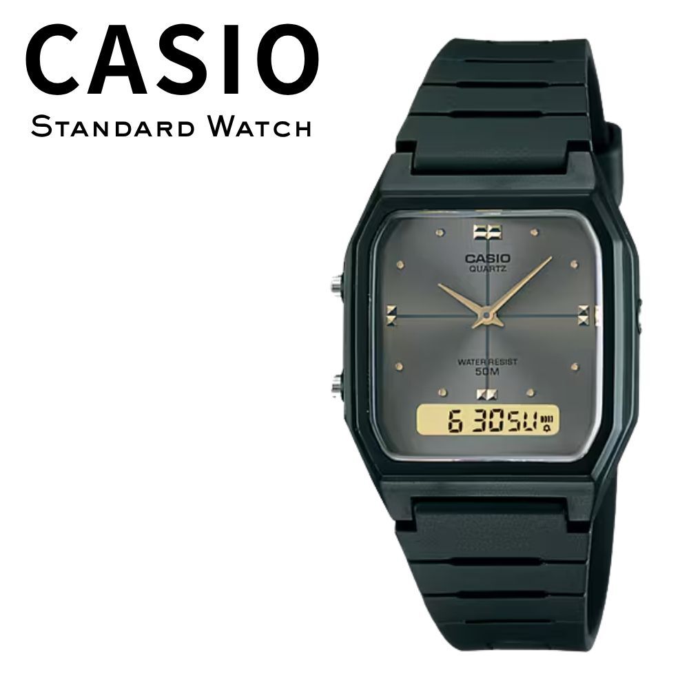 箱なし カシオ 腕時計 メンズ レディース CASIO グレー ブラック アナデジ デジタル 小さめ 軽量 薄型 デュアルタイム 海外モデル 逆輸入 レトロ シンプル 仕事 通勤 誕生日 プレゼント ギフト 成人 卒業 入学